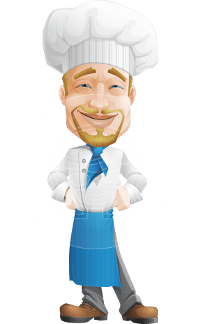 Chef Man with Hat Cartoon Vector Character AKA Olivier Magnifique